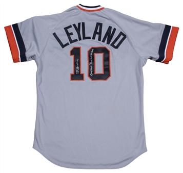 2012 Jim Leyland Game Used, Signed & Inscribed Detroit Tigers "1976 Turn Back The Clock" Road Jersey (Beckett)